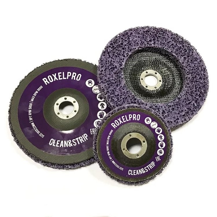 Круг зачистной ROXPRO Clean&Strip быстросъёмный пурпурный 100*13мм (10шт/уп) RoxelPro 123562/123362 на сайте RemAutoSnab
